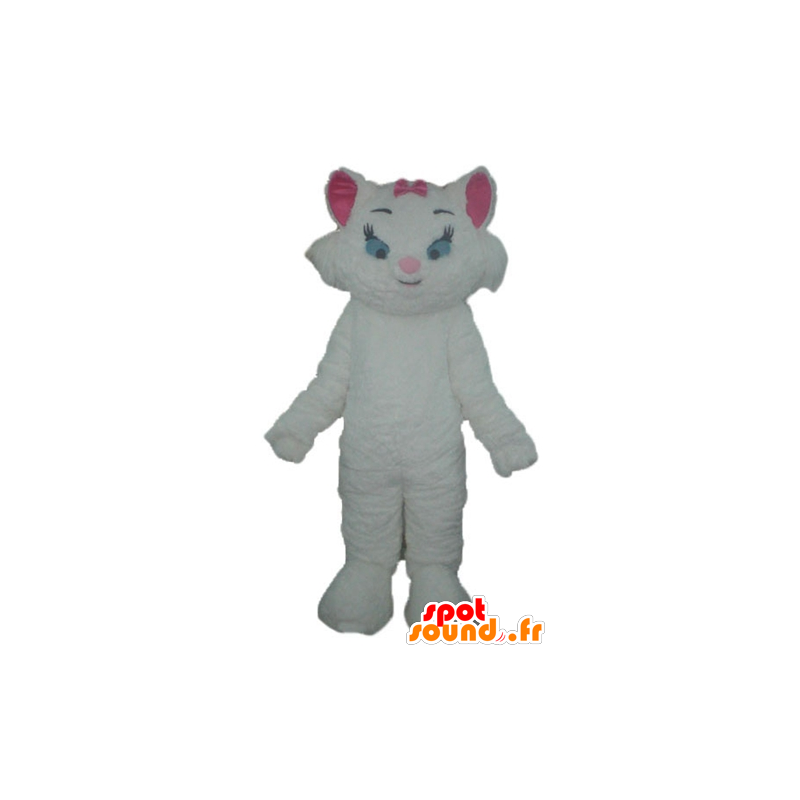 Mascot of Mary, the famous white kitten Aristocats - MASFR23359 - Mascots famous characters