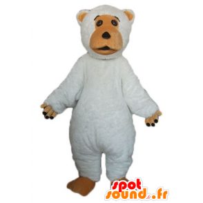 Mascotte grande orso bianco e marrone, carino e paffuto - MASFR23360 - Mascotte orso