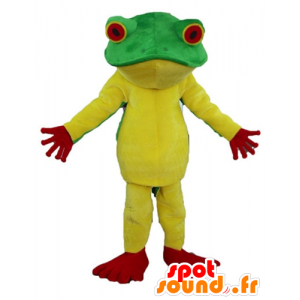 Gul frosk maskot, rødt og grønt, veldig vellykket - MASFR23361 - Forest Animals