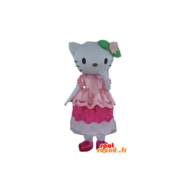 Mascot of the famous cat Hello Kitty in pink dress - MASFR23363 - Mascots Hello Kitty