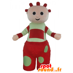 Mascote boneca, boneca gigante, vermelho e verde - MASFR23364 - Mascotes humanos