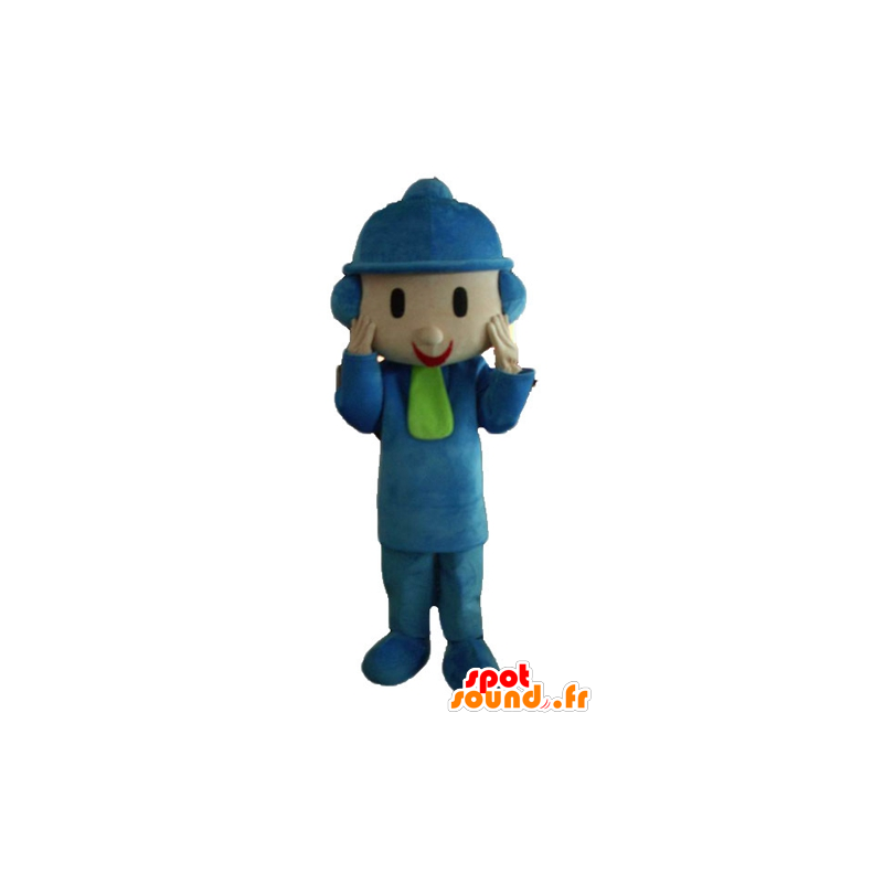 Mascotte bambino vestito in abbigliamento di inverno con un cappello - MASFR23369 - Bambino mascotte