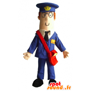 Mascotte fattore uomo, vestito in uniforme blu - MASFR23376 - Umani mascotte