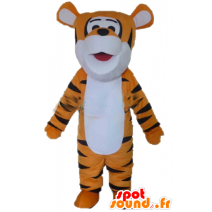 Oranssi tiikeri maskotti, valkoinen ja musta, Tiikeri - MASFR23381 - Tiger Maskotteja