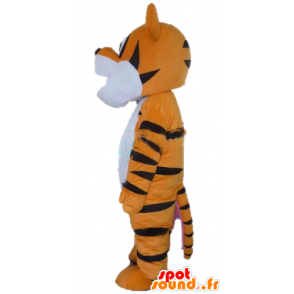 Oranssi tiikeri maskotti, valkoinen ja musta, Tiikeri - MASFR23381 - Tiger Maskotteja
