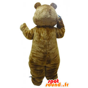 Björnmaskot, brun och vit nallebjörn med klor - Spotsound maskot
