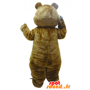 Mascotte d'ours, de nounours marron et blanc avec des griffes - MASFR23391 - Mascotte d'ours