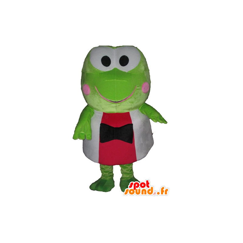 Green frog mascot, very funny in red and white - MASFR23398 - Animals of the forest