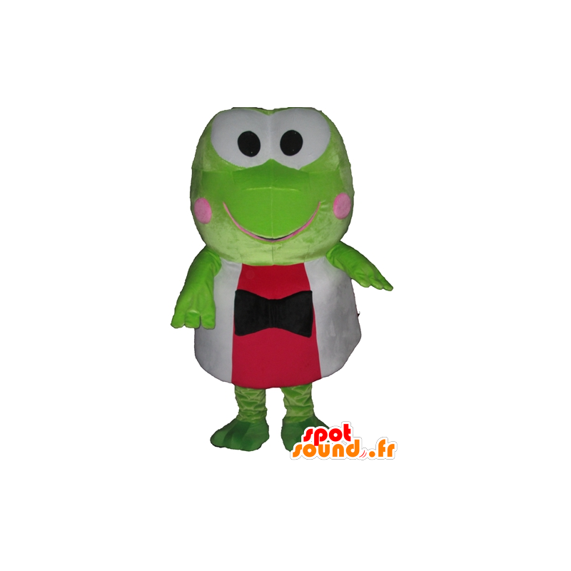 Mascota de la rana verde, muy divertido en rojo y blanco - MASFR23398 - Animales del bosque
