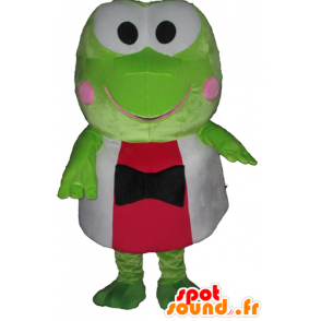 Mascot groene kikker, erg grappig in rood en wit - MASFR23398 - Forest Animals