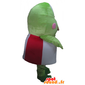 Mascot groene kikker, erg grappig in rood en wit - MASFR23398 - Forest Animals