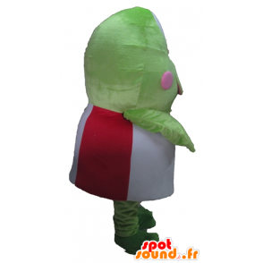 Mascot groene kikker, erg grappig in rood en wit - MASFR23398 - Forest Animals