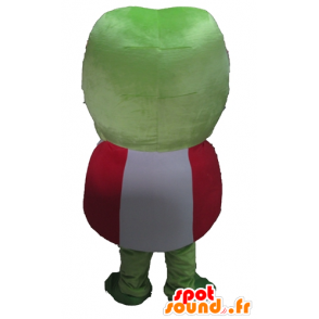 Mascot groene kikker, erg grappig in rood en wit - MASFR23398 - Forest Animals