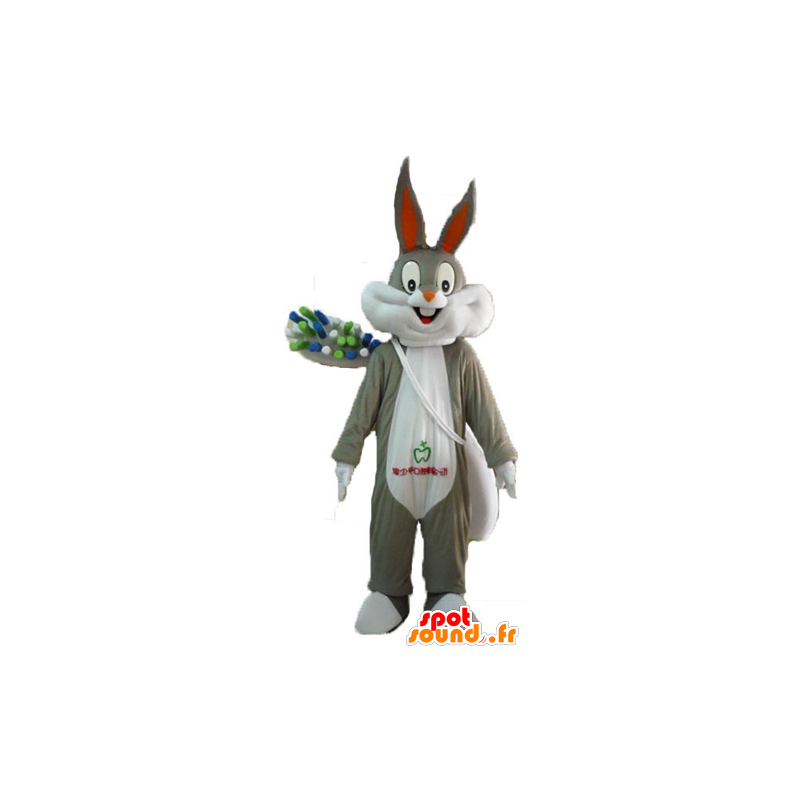 Bugs Bunny μασκότ με μια γιγαντιαία οδοντόβουρτσα - Bugs Bunny μασκότ - MASFR23404 - SpotSound.fr