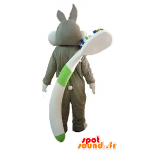 Bugs Bunny mascotte con uno spazzolino da denti gigante - MASFR23404 - Bugs Bunny mascotte