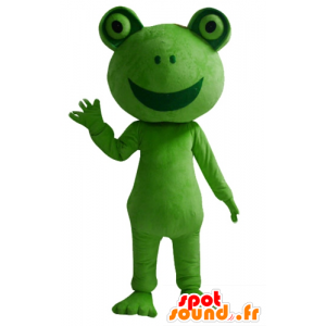 Mascotte de grenouille verte, géante et souriante - MASFR23405 - Animaux de la forêt