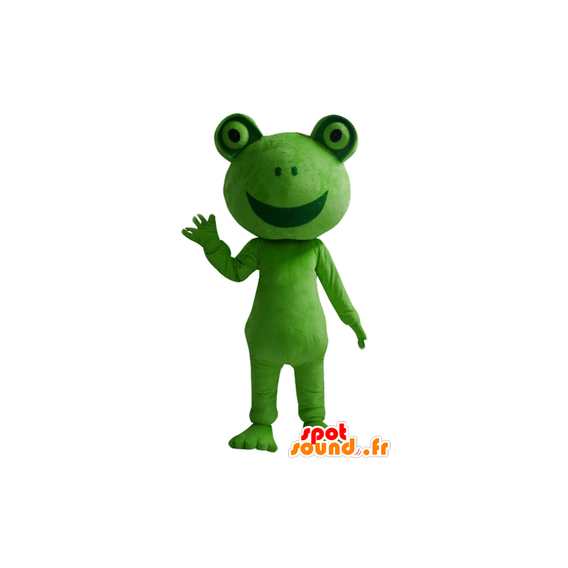 Mascot green frog, giant, smiling - MASFR23405 - Animals of the forest