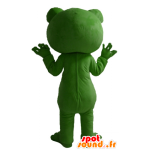 Mascotte groene kikker, reus, glimlachend - MASFR23405 - Forest Animals