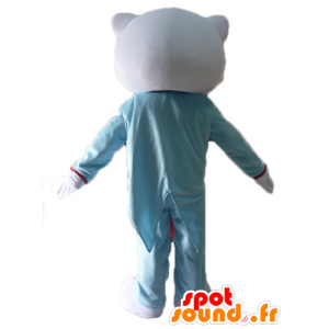 Hallo Kitty Maskottchen, in blauen Anzug und rosa gekleidet - MASFR23411 - Maskottchen Hello Kitty