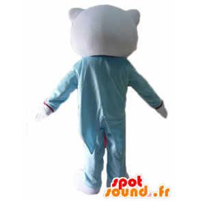 Hello Kitty mascot, dressed in blue suit and pink - MASFR23411 - Mascots Hello Kitty