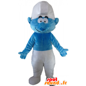 Blå och vit smurfmaskot, serietidning - Spotsound maskot