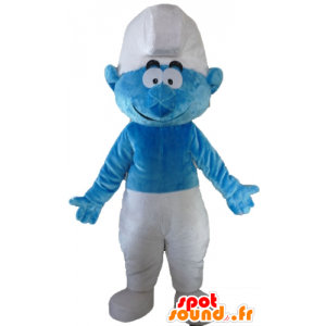 Blå og hvid Smurf-maskot, tegneserie - Spotsound maskot kostume