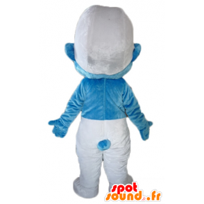 Mascot blauw en wit Smurf comics - MASFR23418 - Mascottes Les Schtroumpf