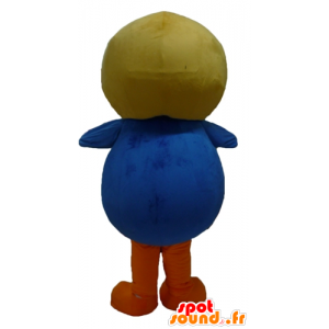 Mascot pássaro azul e branco com um capacete voando - MASFR23419 - aves mascote