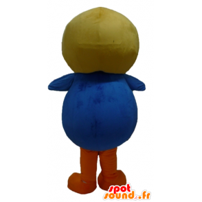 Mascot pássaro azul e branco com um capacete voando - MASFR23419 - aves mascote