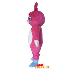 Pink og hvid bamse maskot, kæmpe - Spotsound maskot kostume