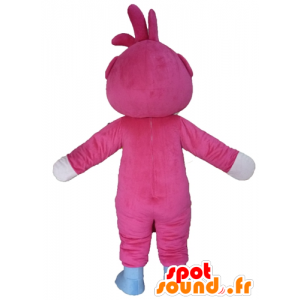 Mascotte den pink and white teddy bears, giant - MASFR23421 - Bear mascot