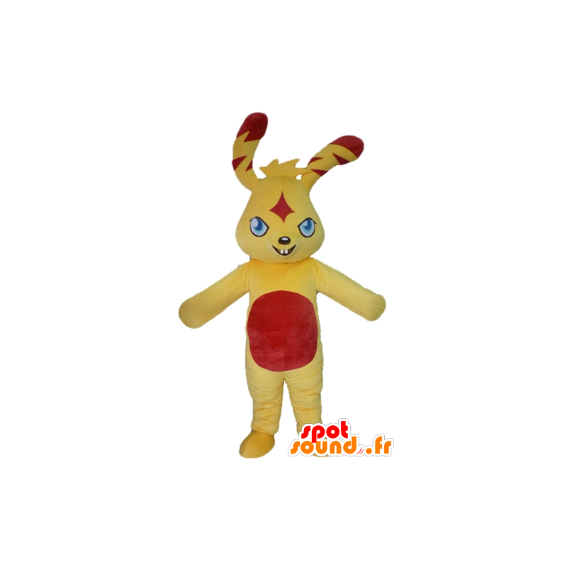 Maskotka królik żółty i czerwony, kolorowe i oryginalne - MASFR23422 - króliki Mascot