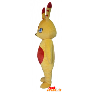 Rabbit mascot yellow and red, colorful and original - MASFR23422 - Rabbit mascot