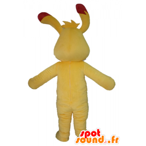 Rabbit mascot yellow and red, colorful and original - MASFR23422 - Rabbit mascot