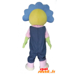 Mascot hübsche gelbe und blaue Blume, niedliche und bunte - MASFR23425 - Maskottchen der Pflanzen