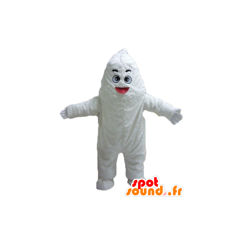 Maskot hvidt monster, kæmpe yeti og smilende - Spotsound maskot