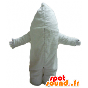 White monster mascot, giant yeti and smiling - MASFR23428 - Monsters mascots