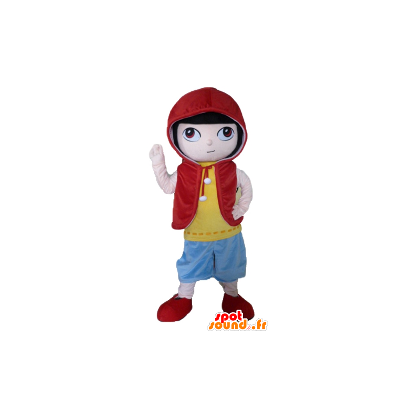 Pojkemaskot, mangakaraktär, i färgglad outfit - Spotsound maskot