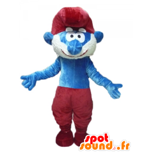 Mascot van Papa Smurf, beroemde stripfiguur - MASFR23433 - Mascottes Les Schtroumpf