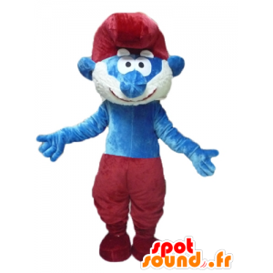 Maskotti Papa Smurffi, kuuluisa sarjakuvahahmo - MASFR23433 - Mascottes Les Schtroumpf