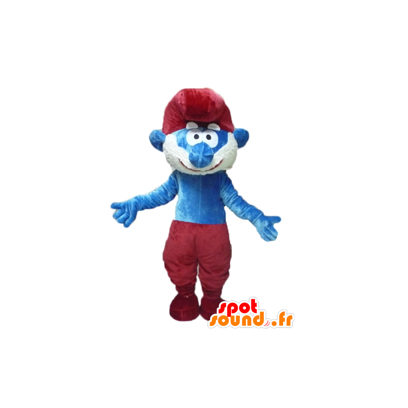 Mascot av Papa Smurf, berømt tegneseriefigur - MASFR23433 - Mascottes Les Schtroumpf