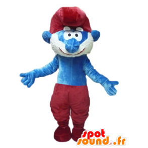 Mascot van Papa Smurf, beroemde stripfiguur - MASFR23433 - Mascottes Les Schtroumpf
