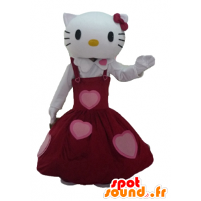 Mascote Olá Kitty vestida em um vestido vermelho bonito - MASFR23437 - Hello Kitty Mascotes