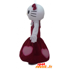 Mascotte Hello Kitty, habillée d'une belle robe rouge - MASFR23437 - Mascottes Hello Kitty