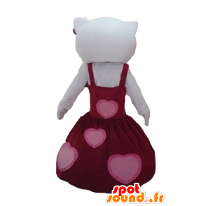 Ciao Kitty mascotte, vestita di un bel vestito rosso - MASFR23437 - Mascotte Hello Kitty