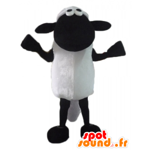 Mascot Shaun famoso desenho animado ovelhas preto e branco - MASFR23440 - Celebridades Mascotes