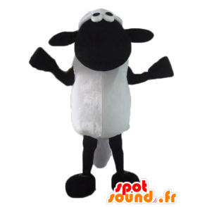 Mascot Shaun famoso desenho animado ovelhas preto e branco - MASFR23440 - Celebridades Mascotes