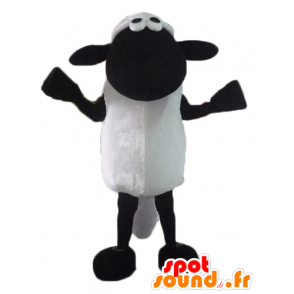 Shaun mascotte, il famoso bianco e nero pecore cartoon - MASFR23440 - Famosi personaggi mascotte