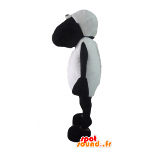 Mascota de Shaun, los famosos dibujos animados en blanco y negro ovejas - MASFR23440 - Personajes famosos de mascotas