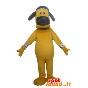 Mascot cão amarelo grande com uma tampa - MASFR23442 - Mascotes cão